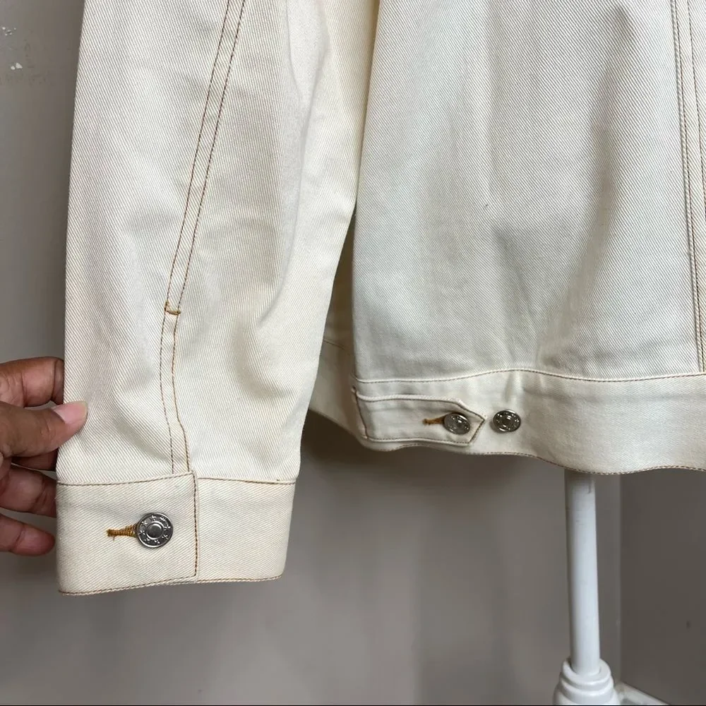 Dianes Beige Star Jeans Jacket Large NWT - Picture 15 of 15